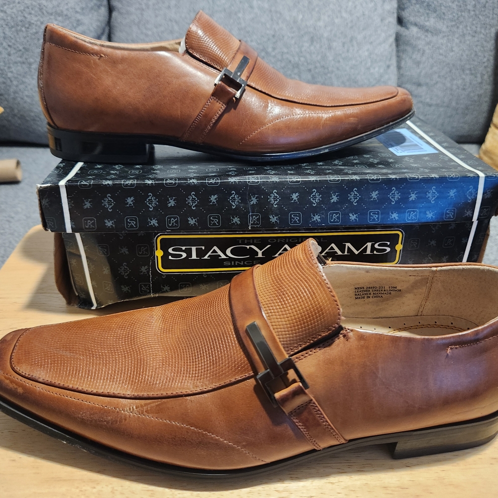 Stacy Adams Men's Brown (Cognac) Leather Loafers
